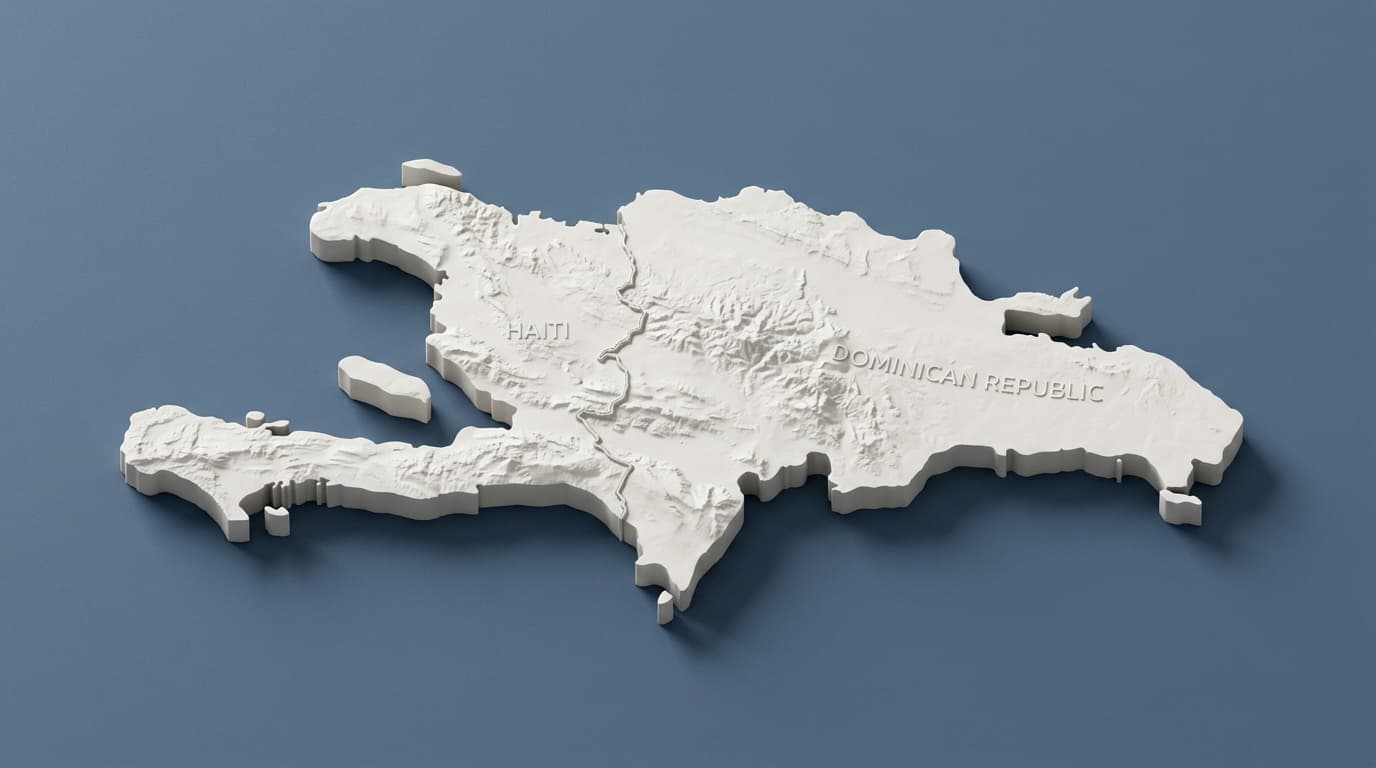 Mapa 3D Isométrico de la Isla Hispaniola